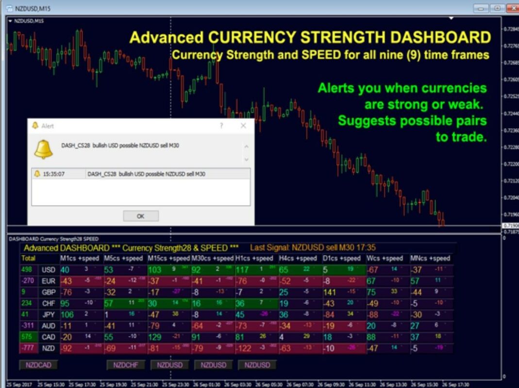Advanced Dashboard for Currency Strength and Speed MT4 - 1